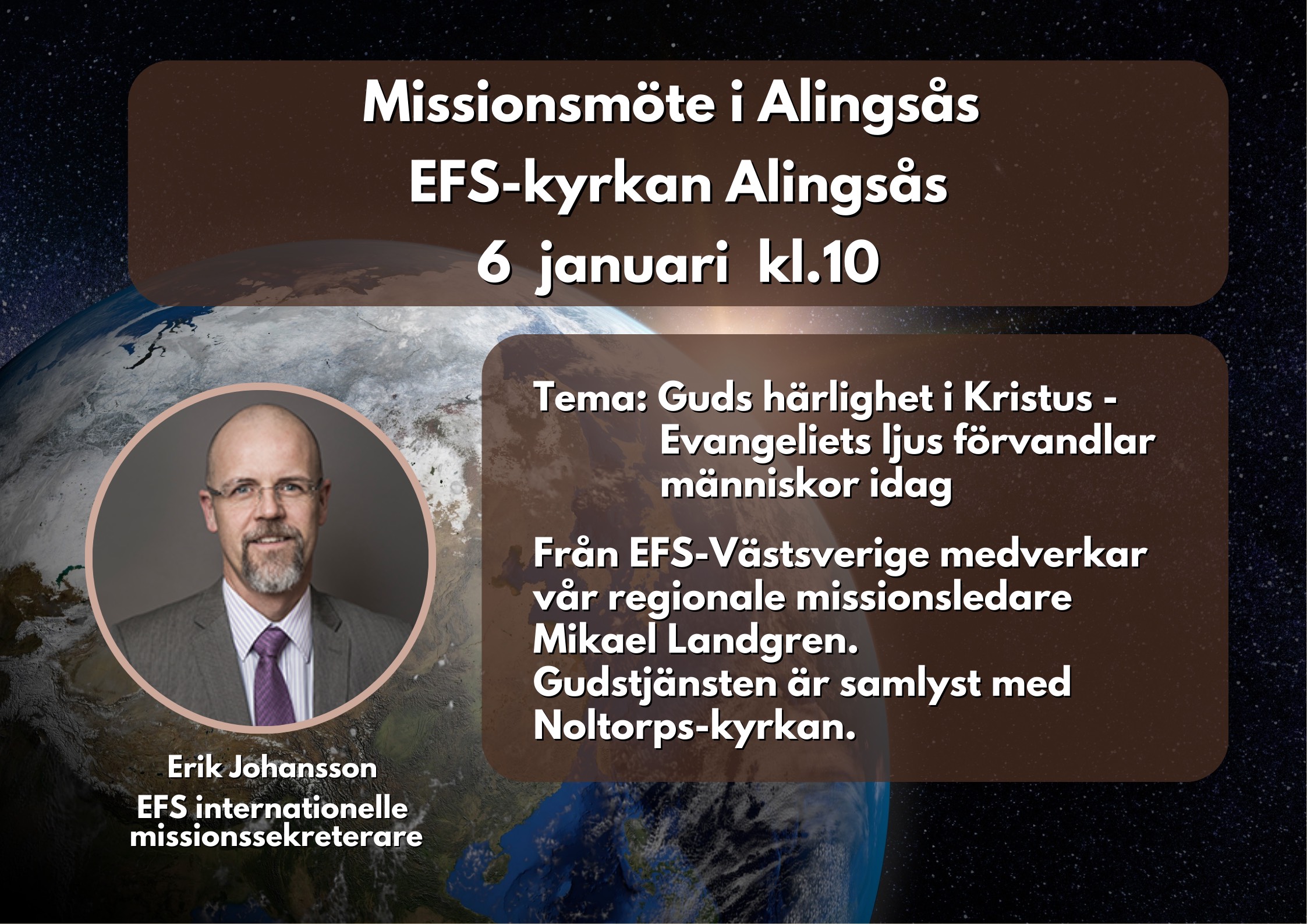 6/1 10:00 Välkommen till en missions-gudstjänst med Erik Johansson!
