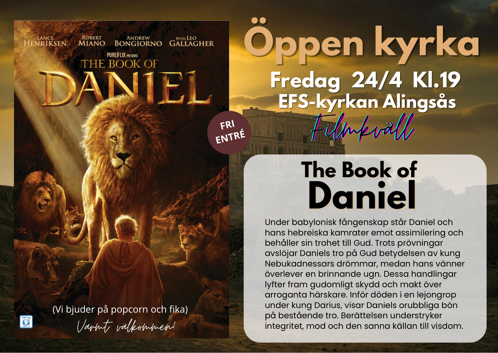 24/4 19:00 Filmkväll om Daniel.