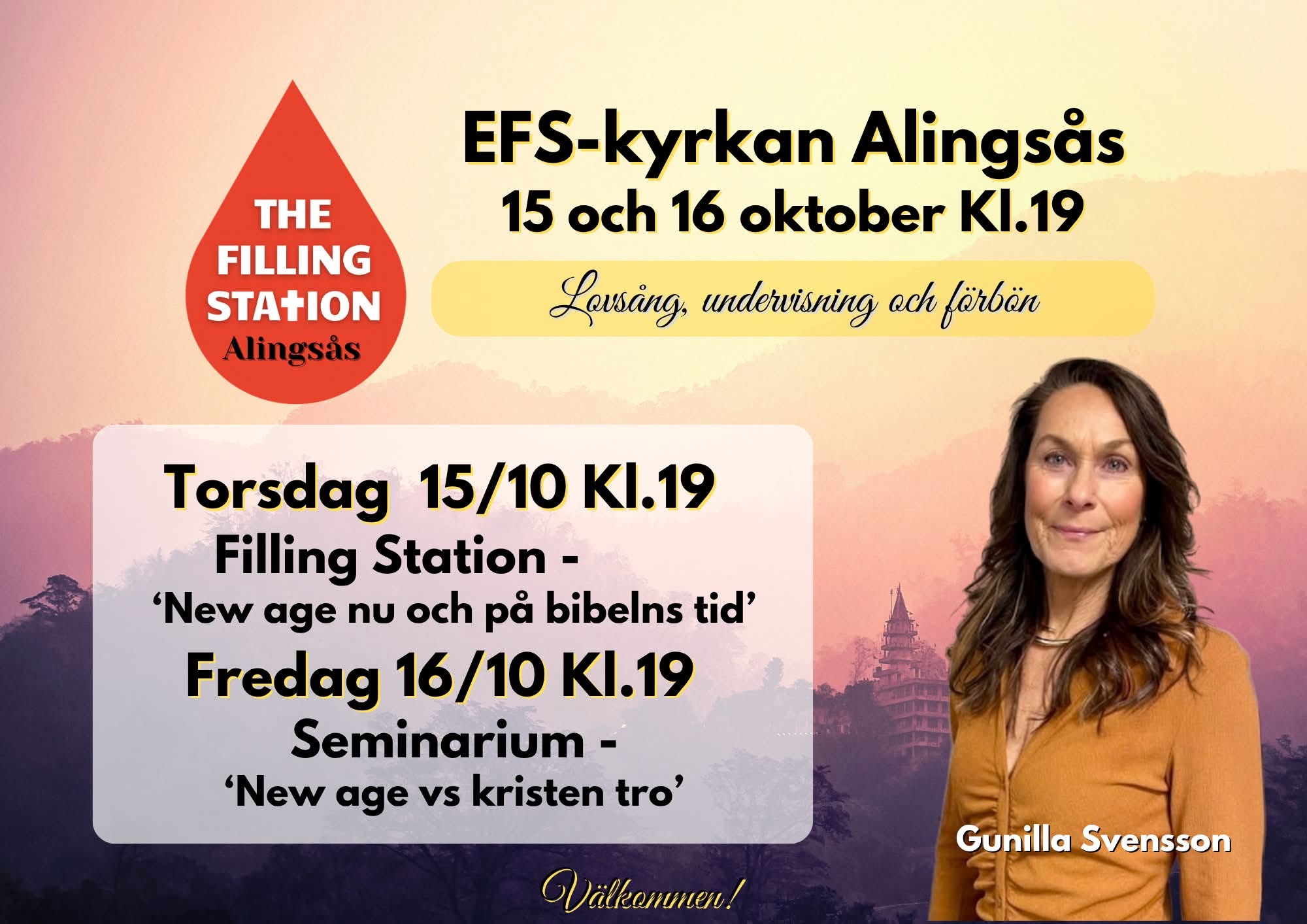 15-16/10 19:00 Välkommen till Filling Station och seminarium om New Age med Gunilla Svensson.